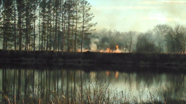 Flames leap high over the North field at Lily Springs. Facing W/SW. Photo by Bruce Foss.