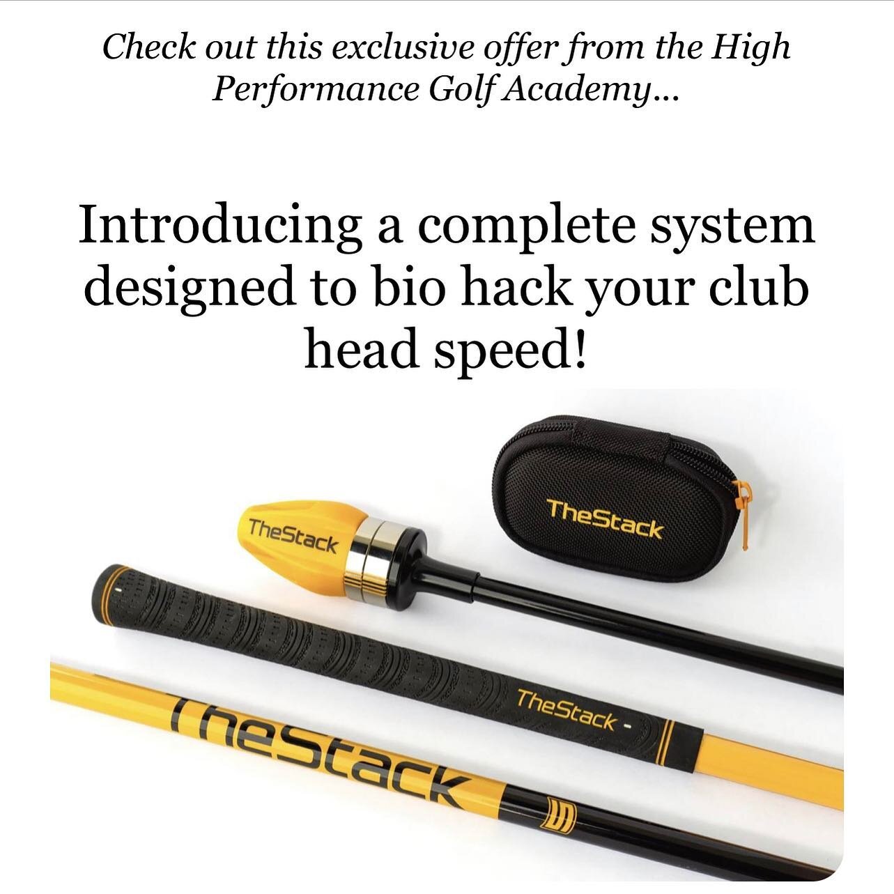 Increase your club head speed with @thestacksystem! We highly recommend this program and think that all players will be able to increase club head speed!