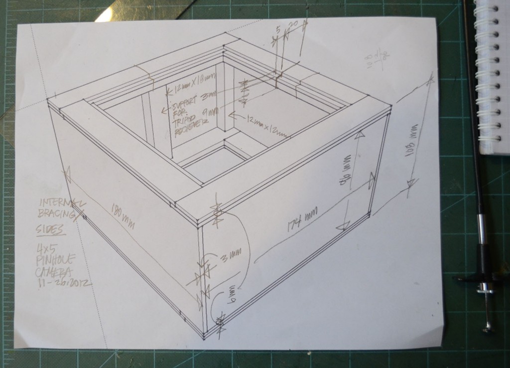 SketchUp Drawing Here is a drawing that was the start of the 4x5 camera build. See the blog for more images and explanation of the process.