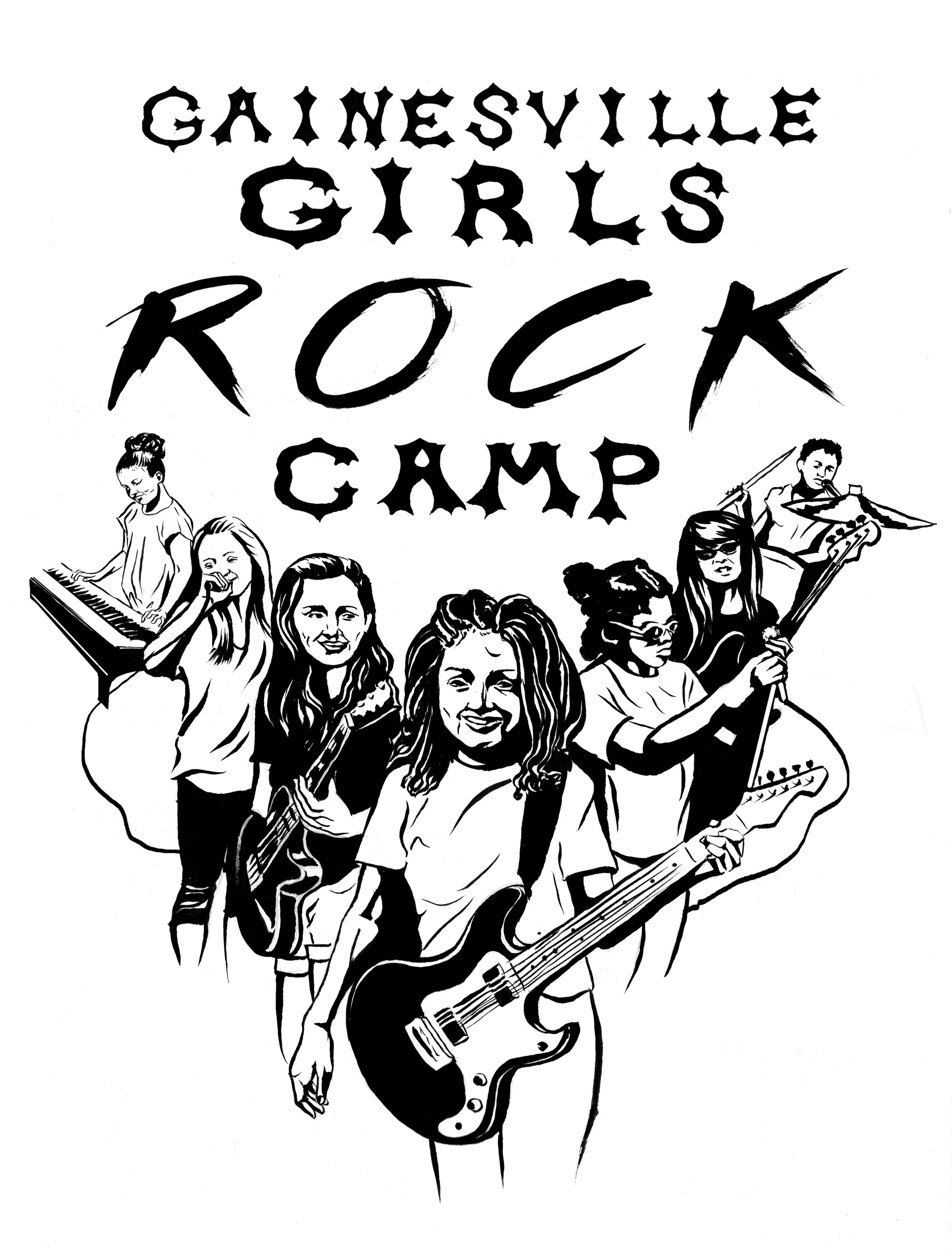 Gainesville Girls Rock Camp T-shirt design