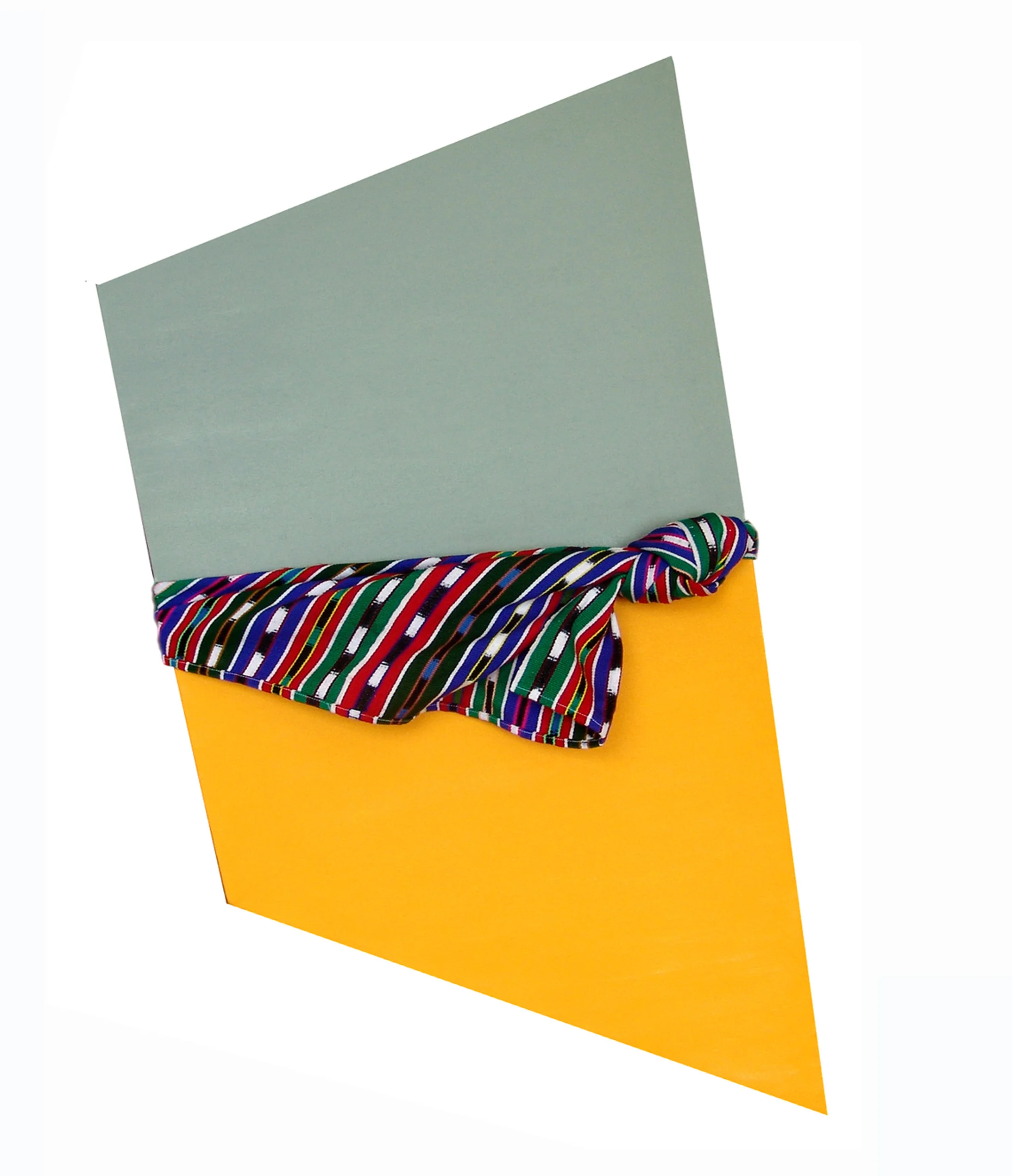 Antonio Pichilla QUIPO (2016) Oil on canvas and handmade textiles 95 x 60 x 6 cm