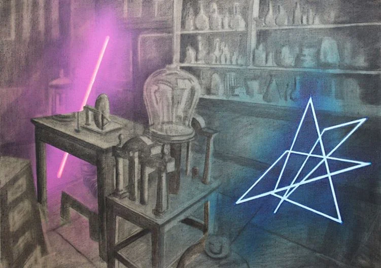  Alejandro Pintado Faraday´s study (2016) Charcoal and acrylic on linen 50 x 70 cm 