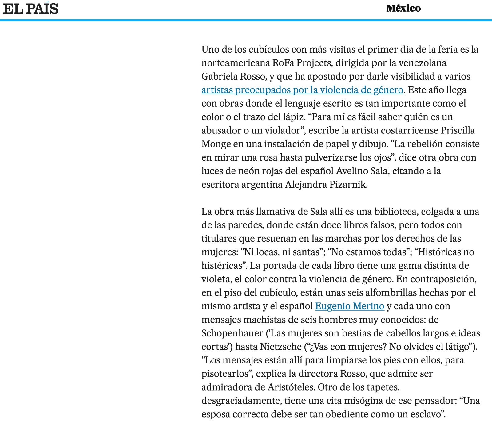 Featured in El Pais