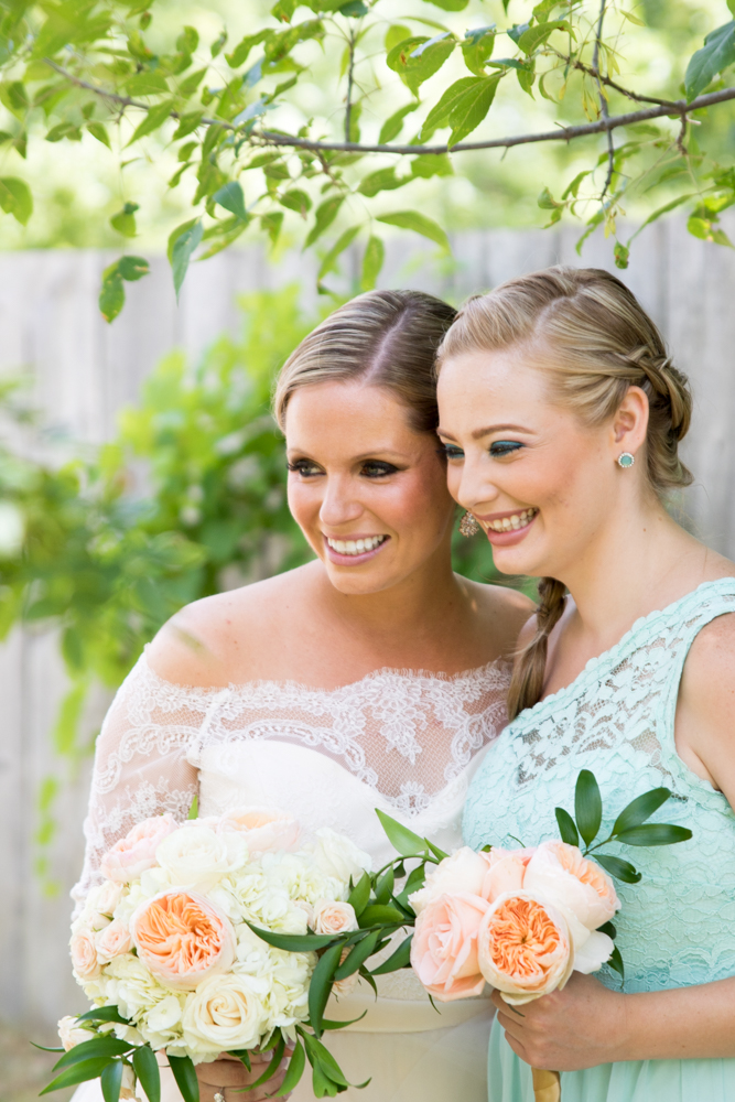 Bride with bridesmaid 
