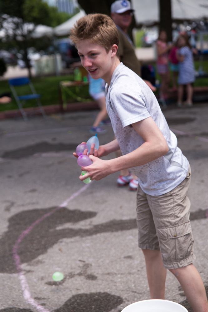 It quickly evovlved into a water balloon fight!