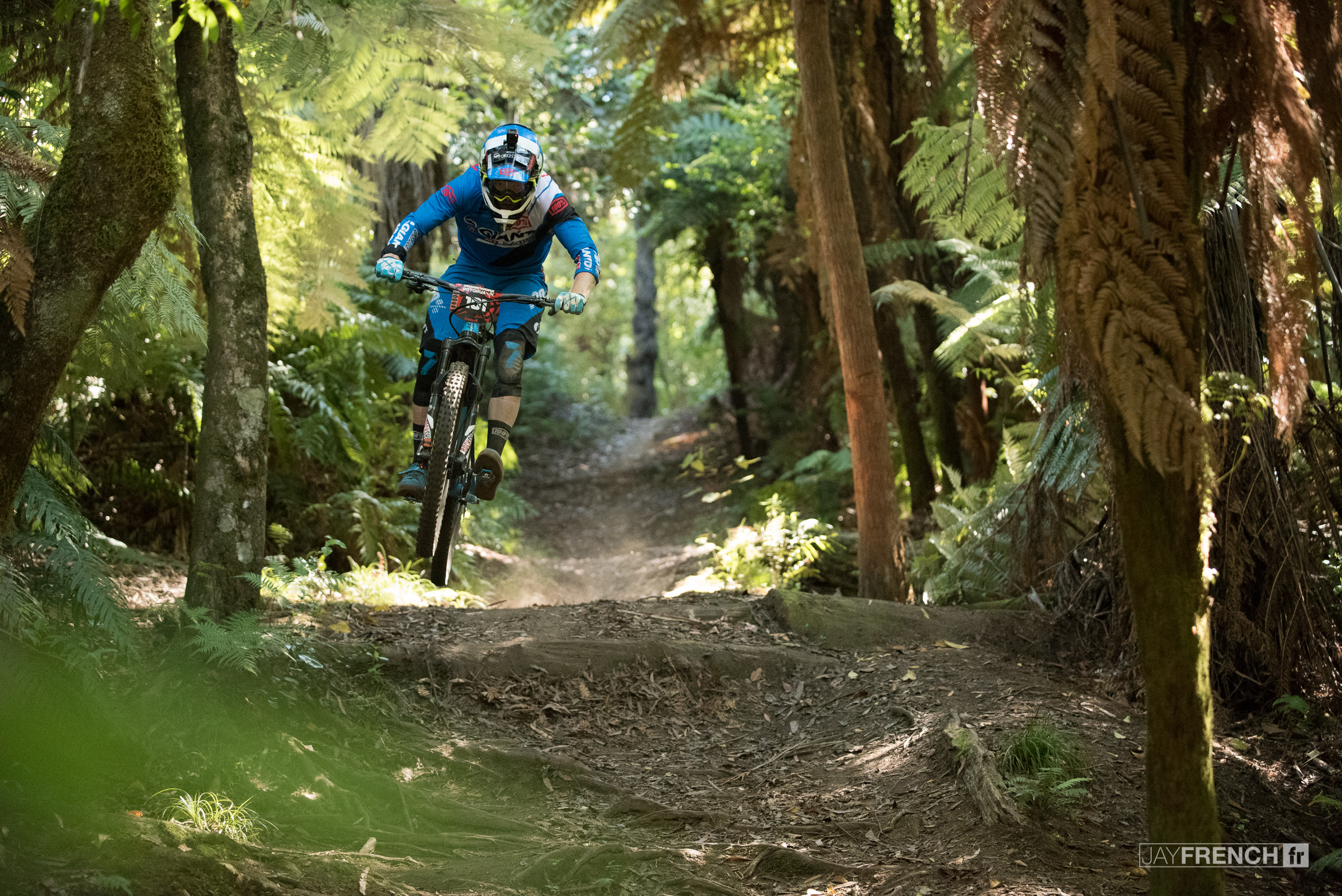 Josh Carlson hucks the roots at the end of Stage 6.