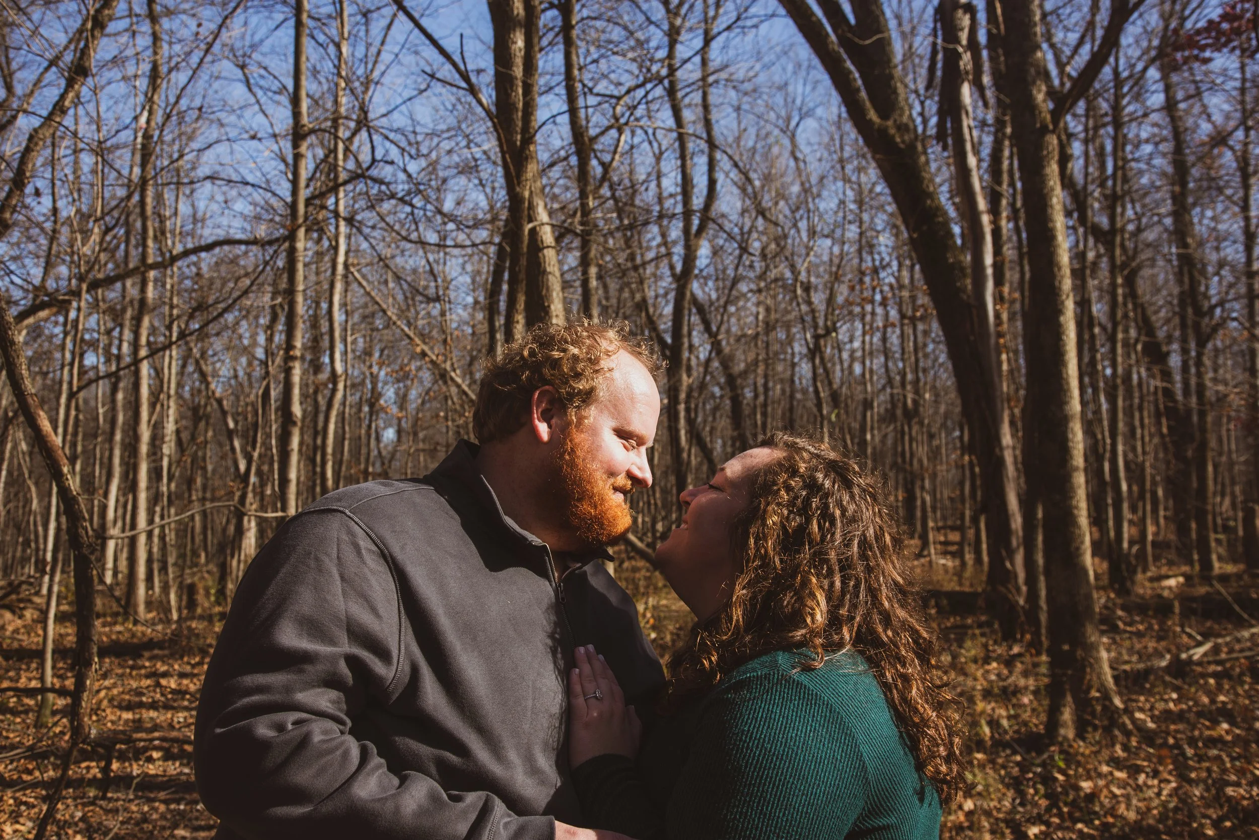 Engagement photoshoot in autumn, Will County Illinois.