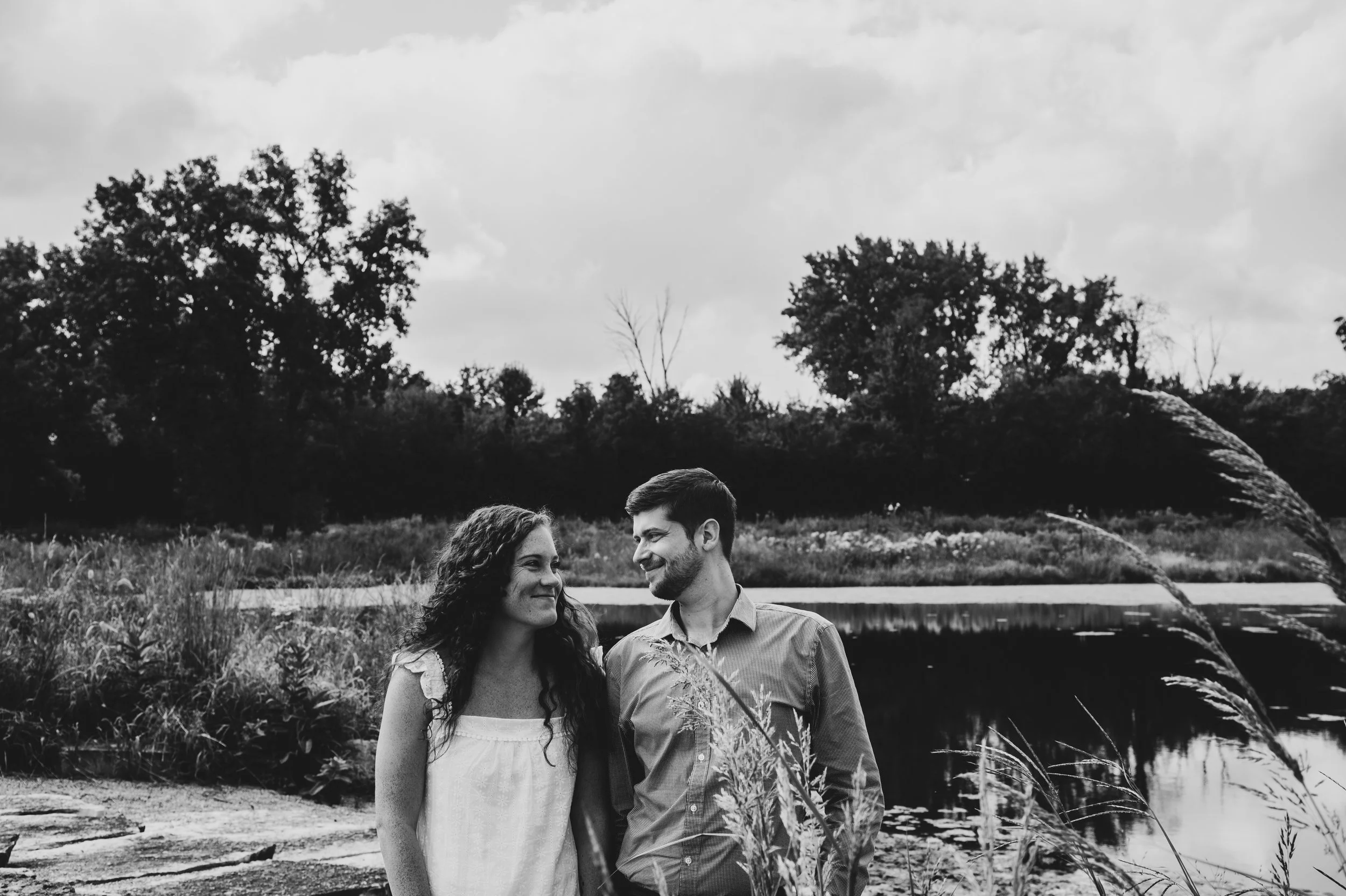 Black and white engagement photography, Frankfort, Illinois.