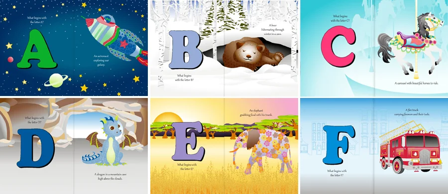 My Alphabet World pages A through F