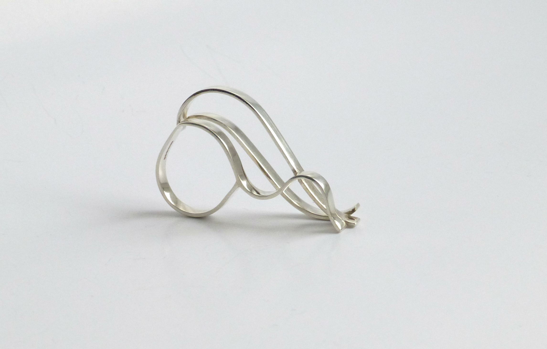 Sterling silver wave ring