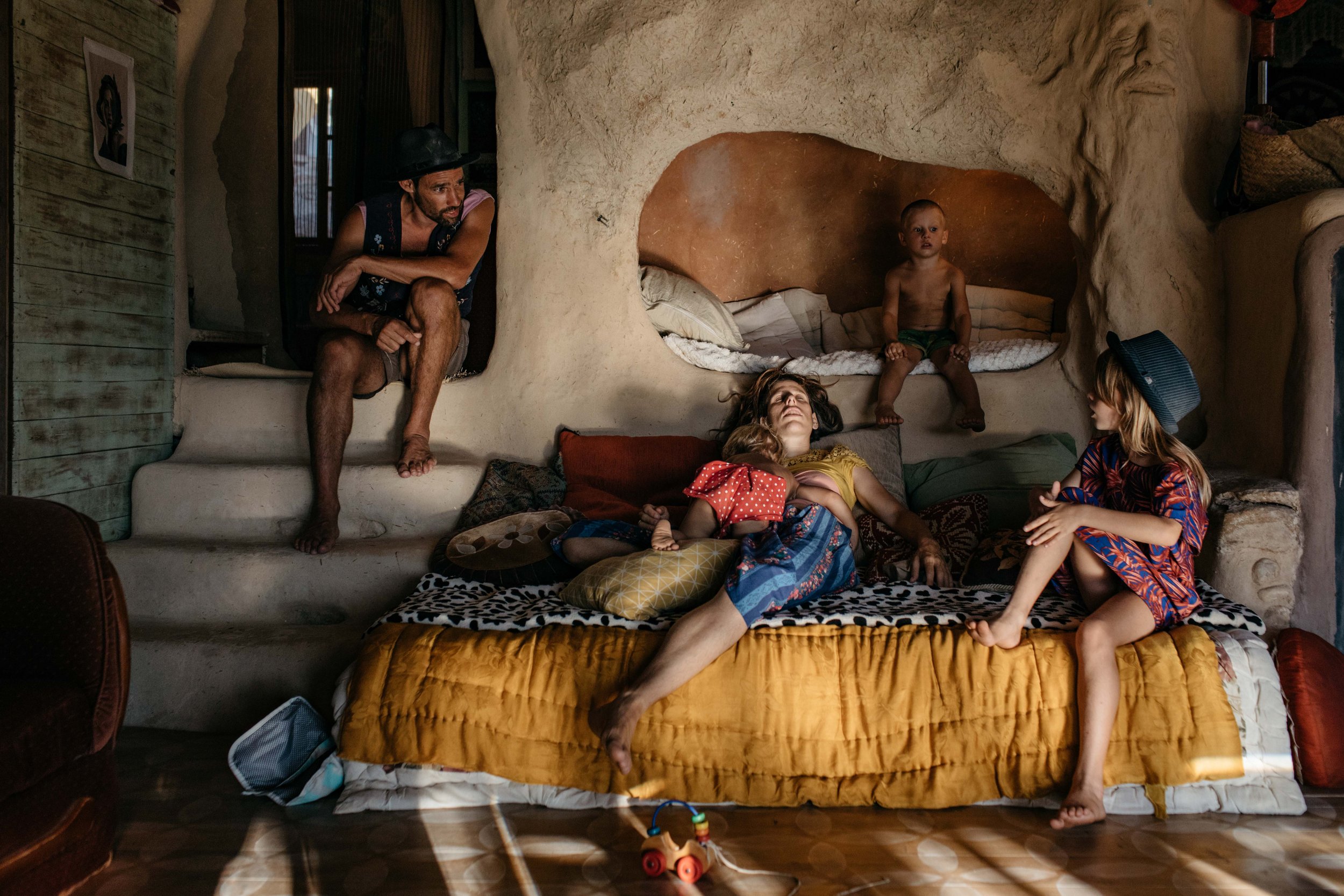 Over time the Barry family made changes to their home. By the time when their third child was born, they realized that a bigger change was needed and they began to build their new house made entirely of mud In Kill, another village with other ecolo