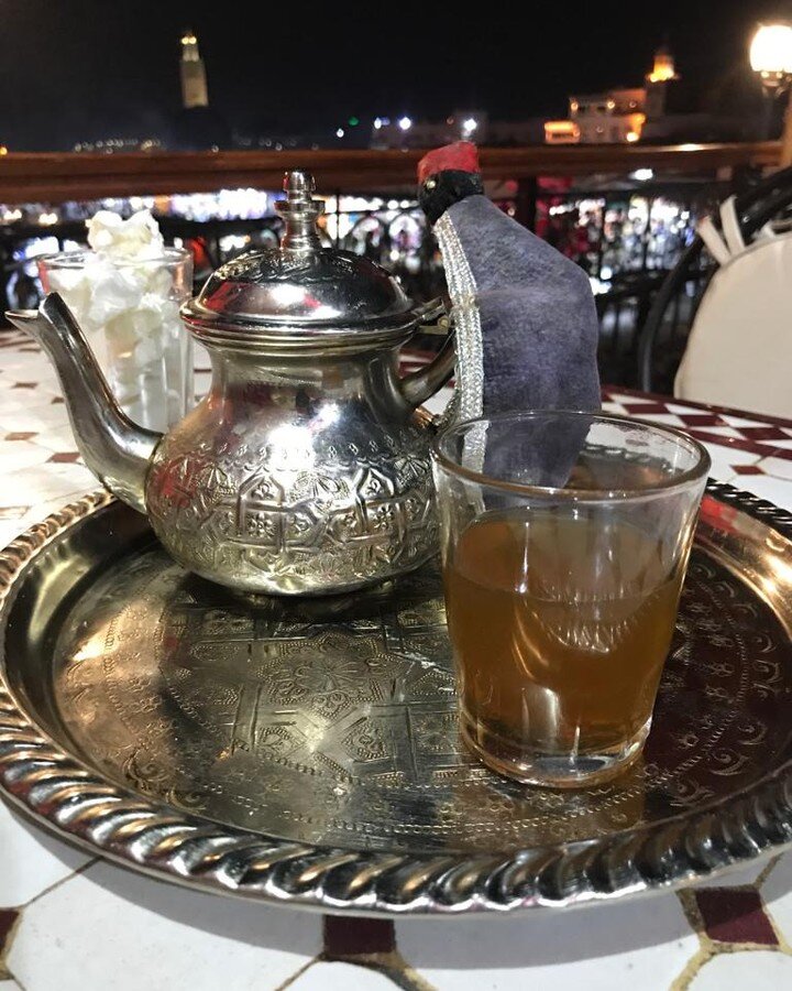 First mint tea - watched by the Koutoubia minaret of Marrakech

#barnabyandroseinmarrakech #marrakech #morocco #marrakechenglishbookfestival #northafrica #barnabyandroseinmorocco #barnabyrogerson #barnabyontravel #thoughtsontravel #traveljournal #ela