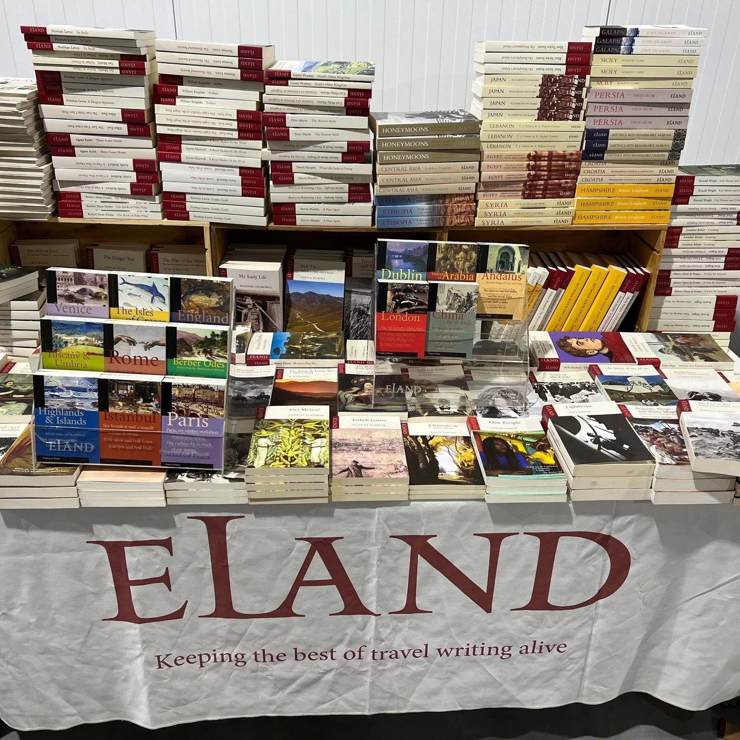 Set up and ready to go - there's a book to suit everyone on the Eland books stall at the 'Makers' Sale of Work' TODAY - Thursday 28th November !! at The Grange, in Northington/ Alresford, Hampshire 
There is a fabulous array of makers on show, each