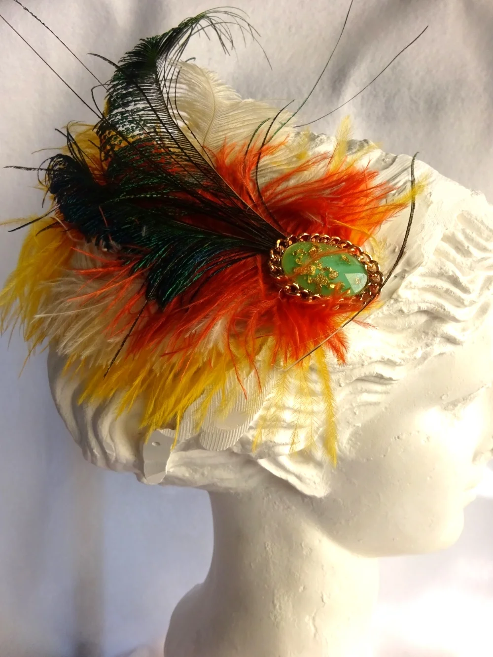 ostrich peacock feather hair clip brooch.2.jpg