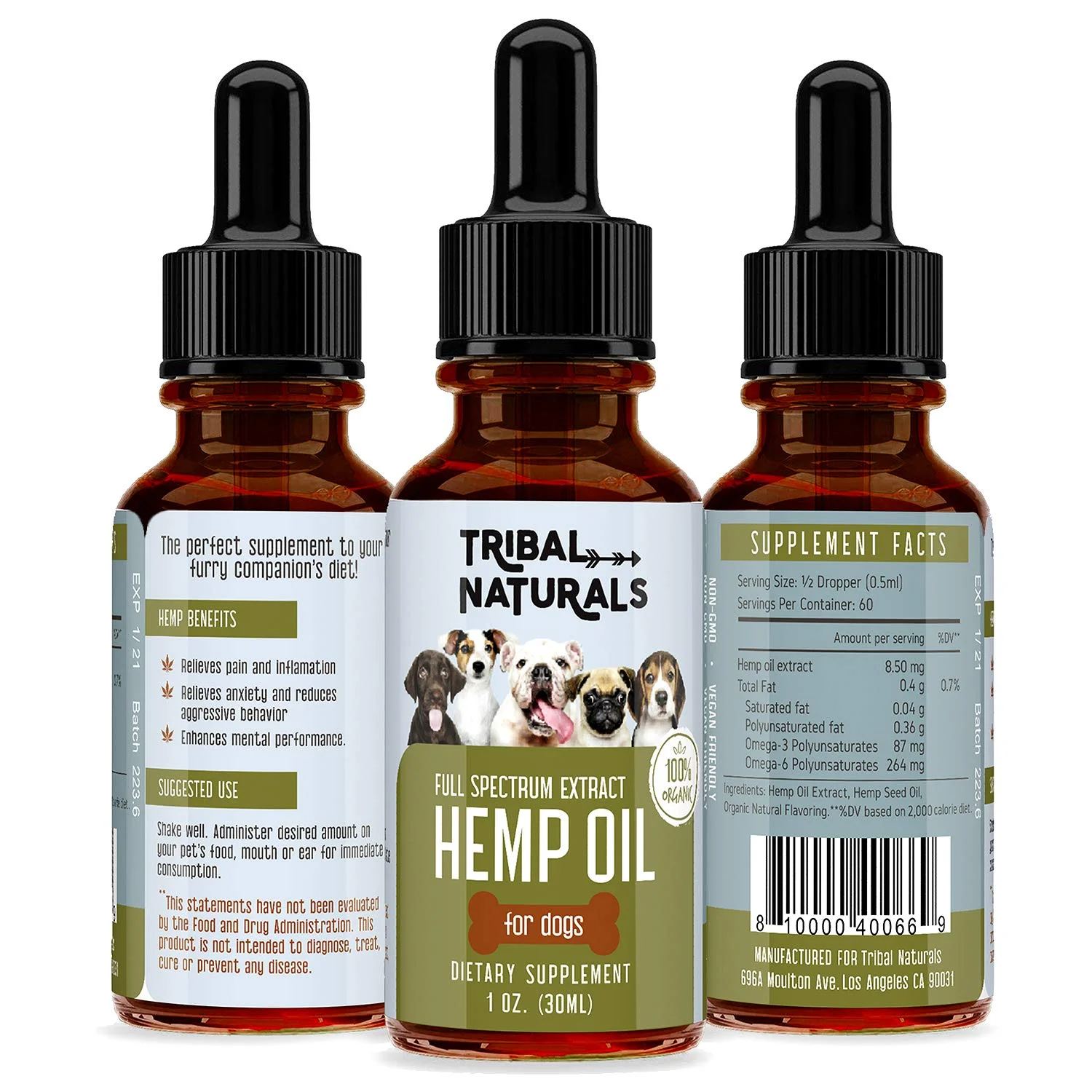 Here at Tribal Naturals, we strive to provide you with products that help make your lives easier, happier, and more worthwhile. And because we believe that building a happy home is of utmost importance, that means we should include furry little members of your family as well. That's why we created the Tribal Naturals Organic Pet Dog Hemp Oil.