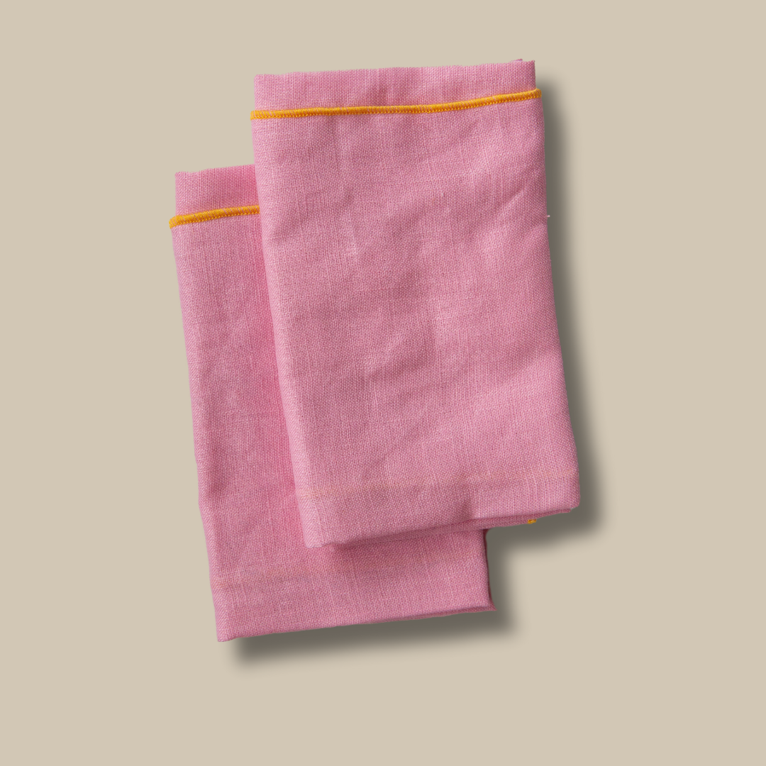 100% Linen Pink Cloth Dinner Napkins (Set of 2)