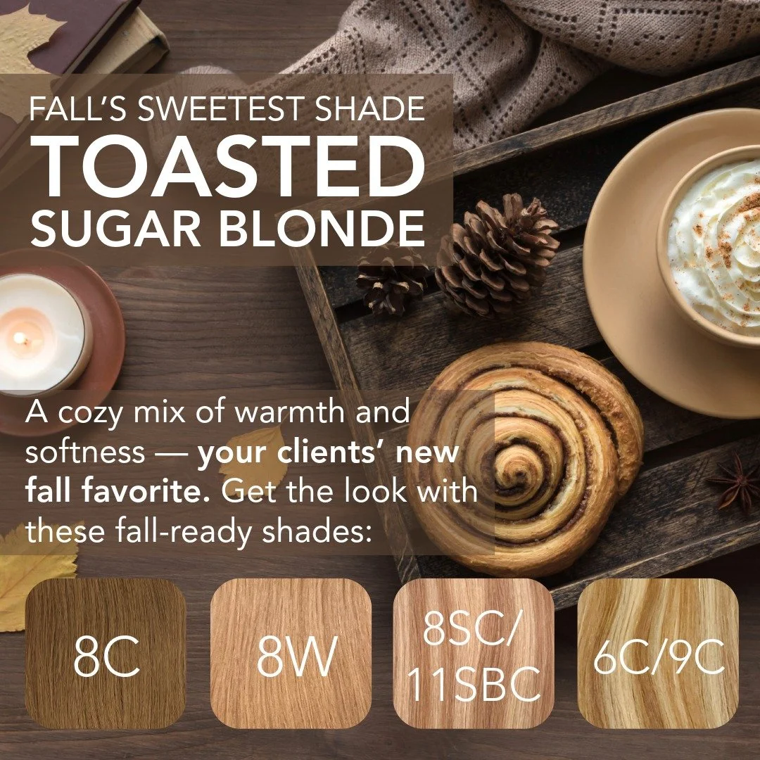 ✨ Toasted Sugar Blonde ✨
Soft, golden warmth meets cozy fall texture — inspired by powdered sugar doughnuts, frosted cinnamon buns, ivory shearling coats, and brown + white crunchy leaves. 🍂
This fall’s sweetest trend brings creamy dime
