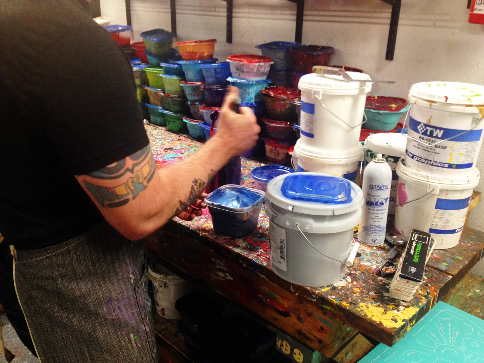 Dan mixed up the perfect metallic navy ink.