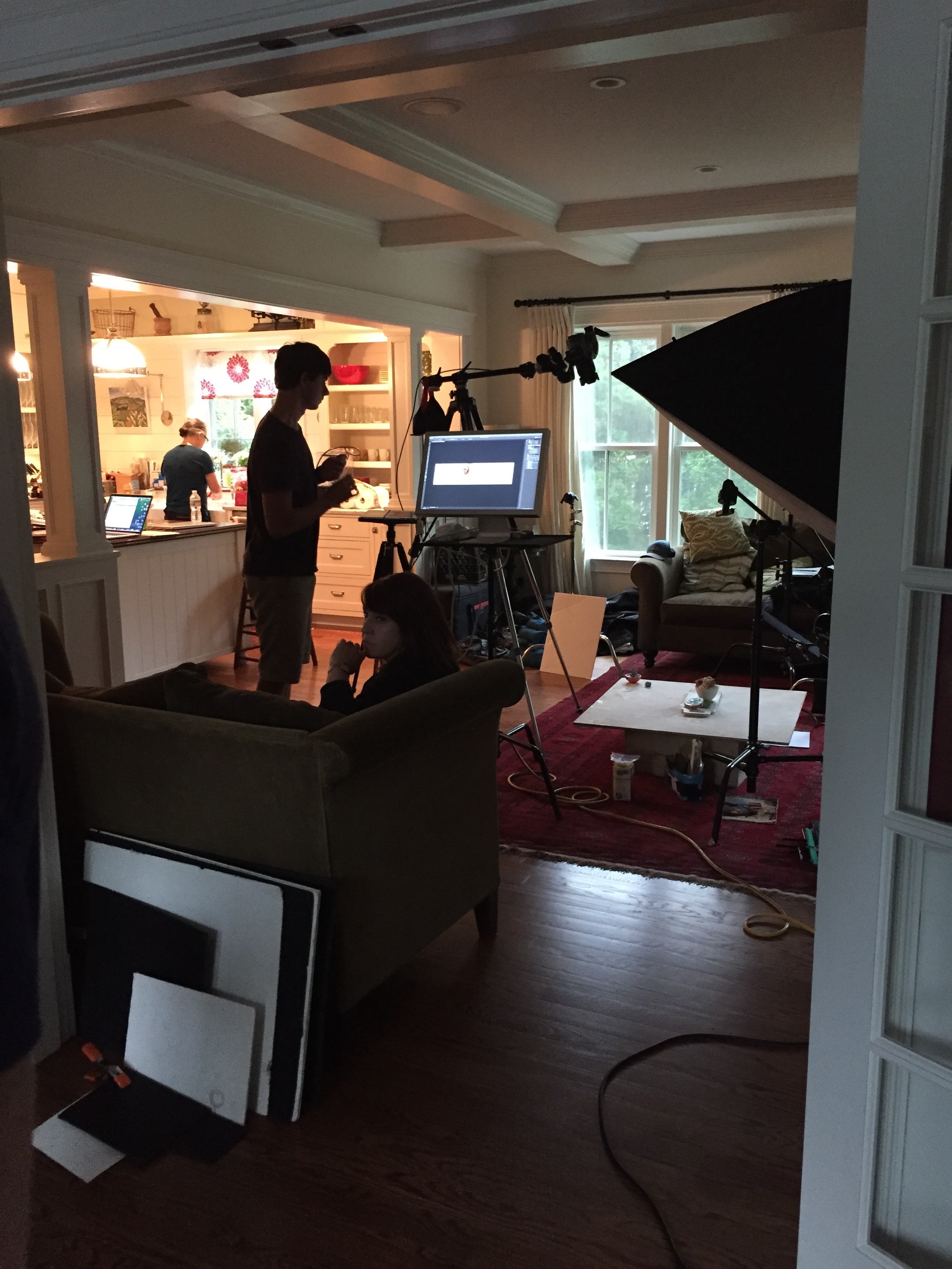 Our makeshift studio.