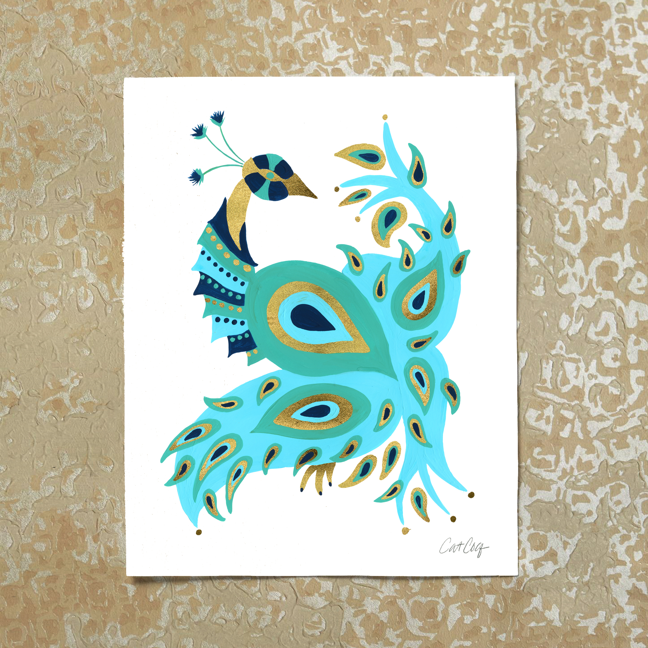 Peacock art print available here .