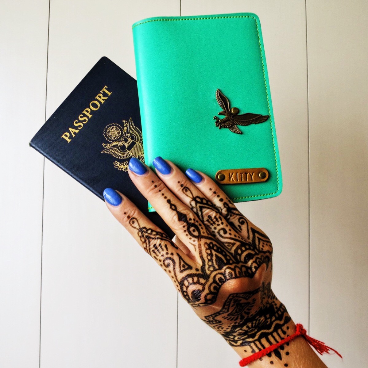 Market score: a personalized passport holder.