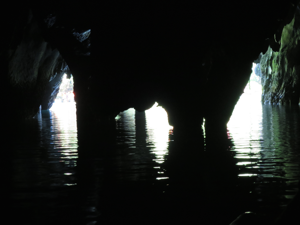 View of the cave from the inside looking out.
