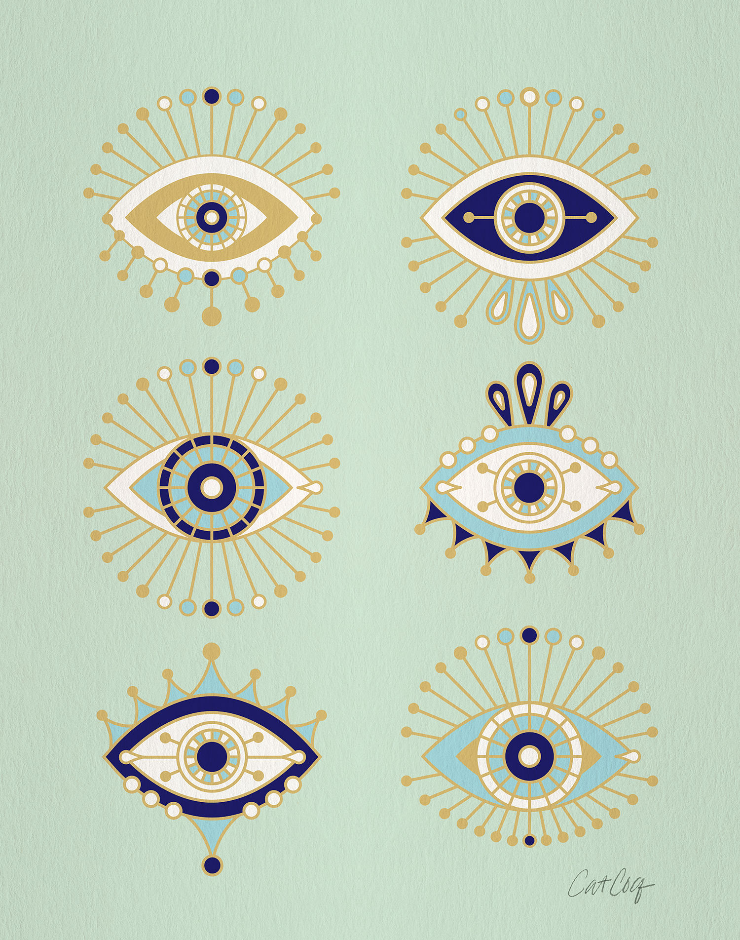 Premium Vector  Seamless pattern with esoteric celestial symbol of evil eye  with moon phases moon hamsa magical eye decor element vector illustration