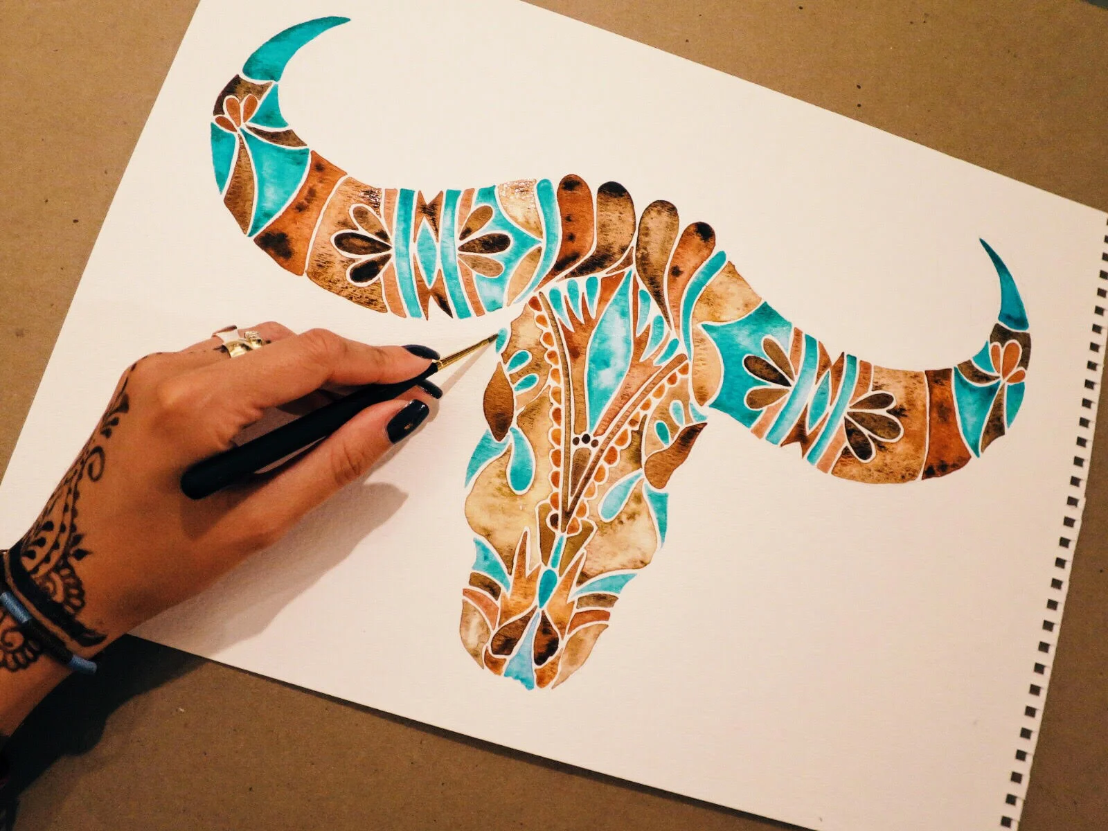 A water buffalo skull was also one of the first things I painted when I returned to my studio after traveling.