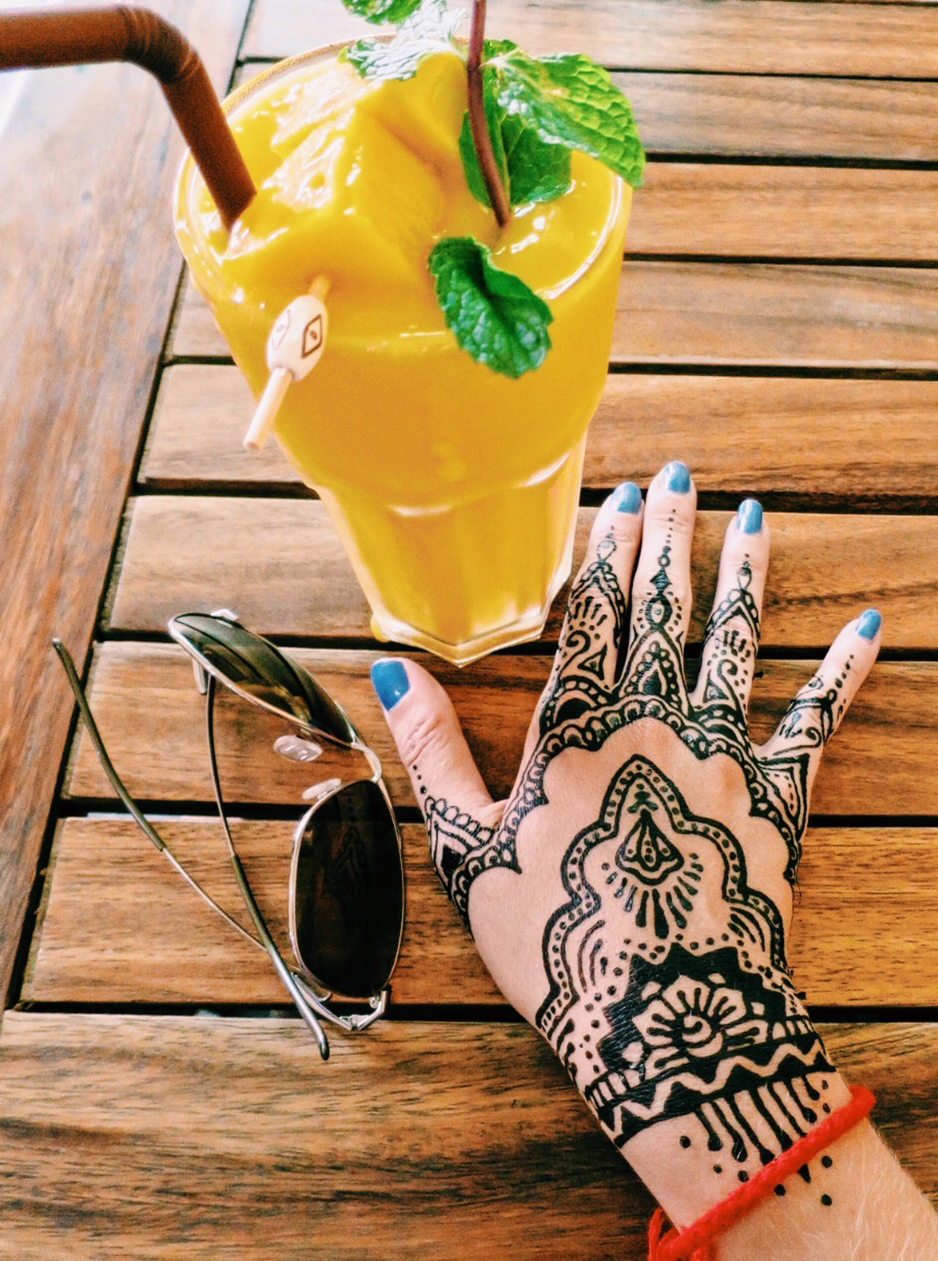 It also matched all the mango smoothies I gulped down every day. Side note: I went a little overboard with the henna in Thailand.