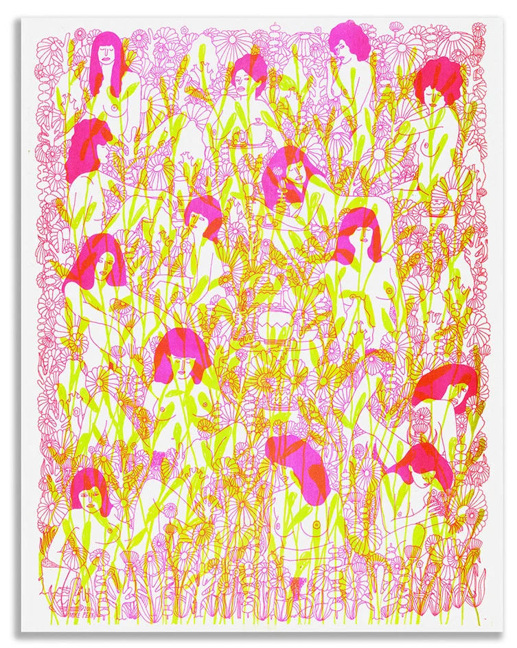 Image via Mike Perry . "The Garden Party" is available here .