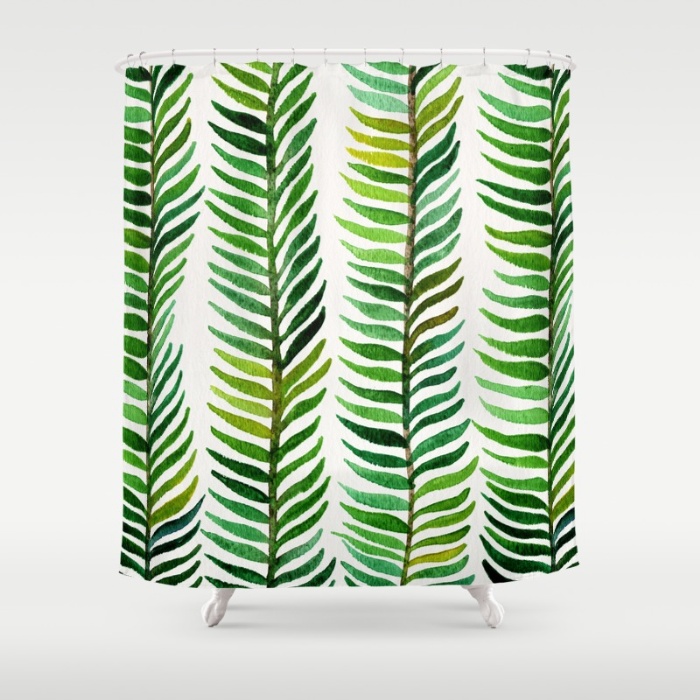 Seaweed shower curtain available here .