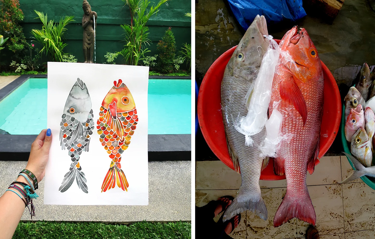 Artistic inspiration can come from the unlikeliest of places. Like the fish market in Labuan Bajo.