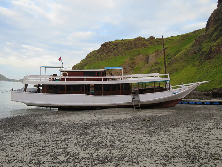 Our sad ship. 😂 This is the reason we spent the whole night (instead of an hour) on Padar Island.