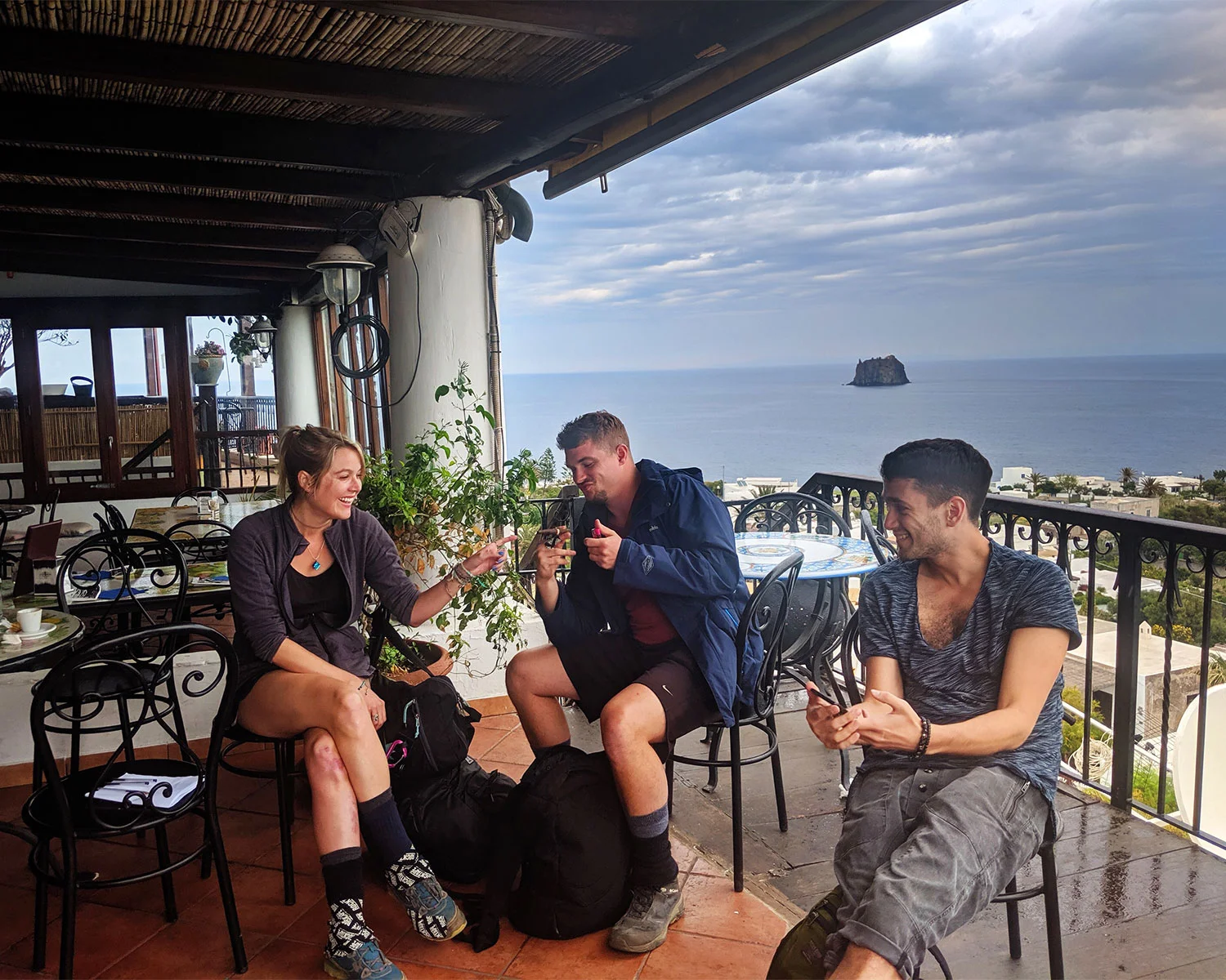 Prepping our bodies with espresso and cigars before our hike. Power supplements.
