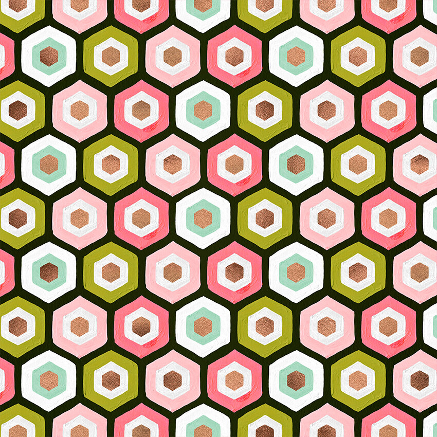 COQ Hexagon Honeycomb - Pink Sage Rose Gold.jpg