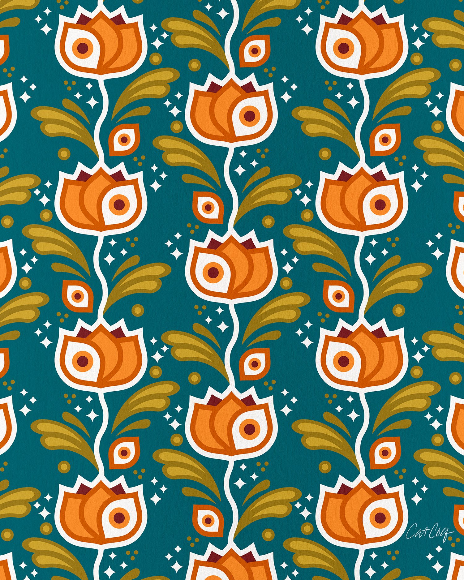 OrangeTeal-OneEyedTulips-artprint.jpg