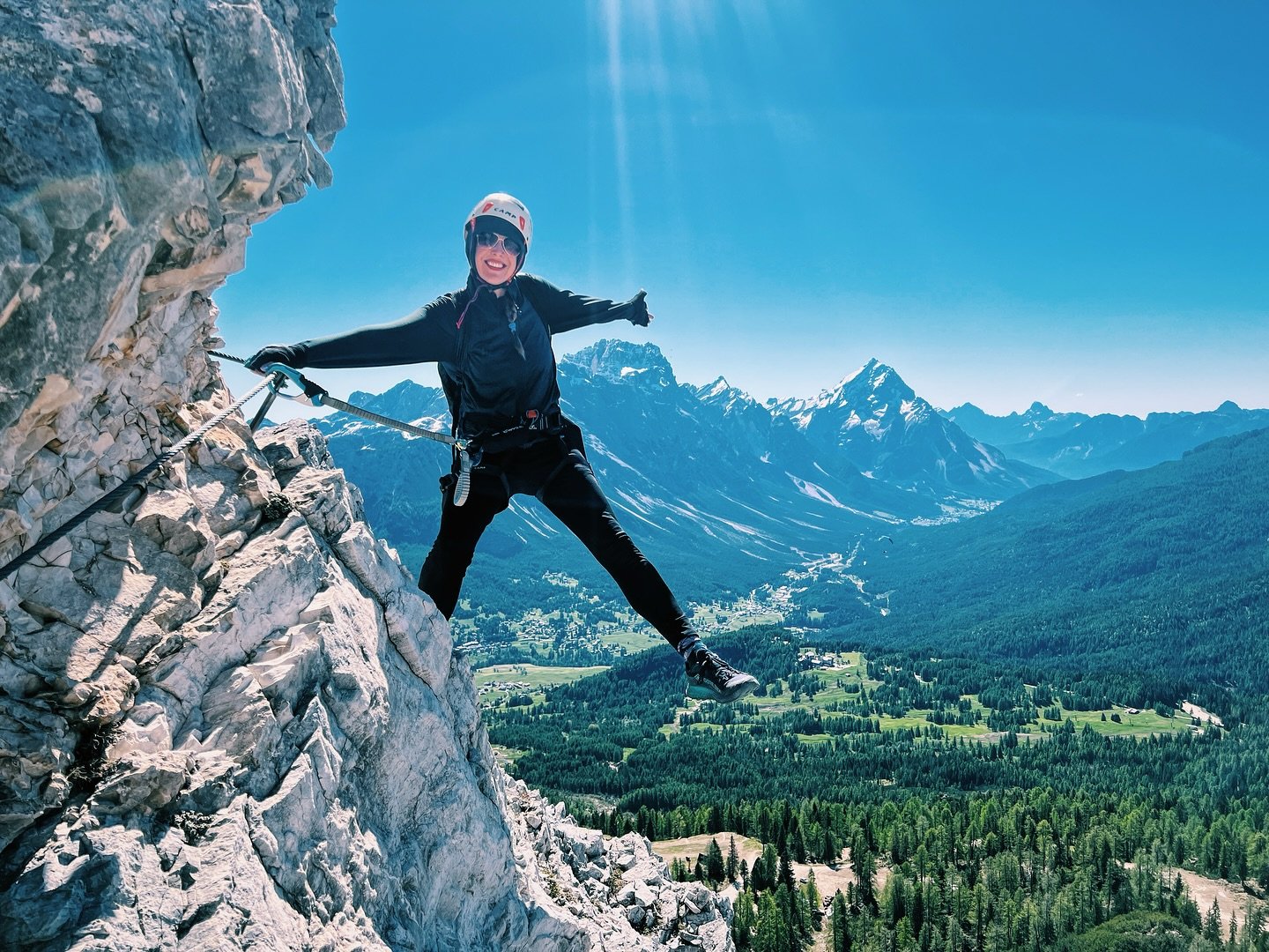 Today, I traversed my first (and second) via ferrata in the Italian Dolomites. I&rsquo;ve been dreaming of this for eight years, ever since my first one in Telluride, Colorado in 2017. (Shoutout to my college roommate + global adventure buddy @tiffy_