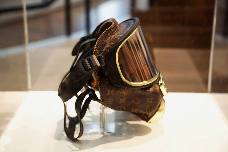 Designer gas mask by artist Diddo - Louis Vuitton gas mask - high fashion by artist Diddo