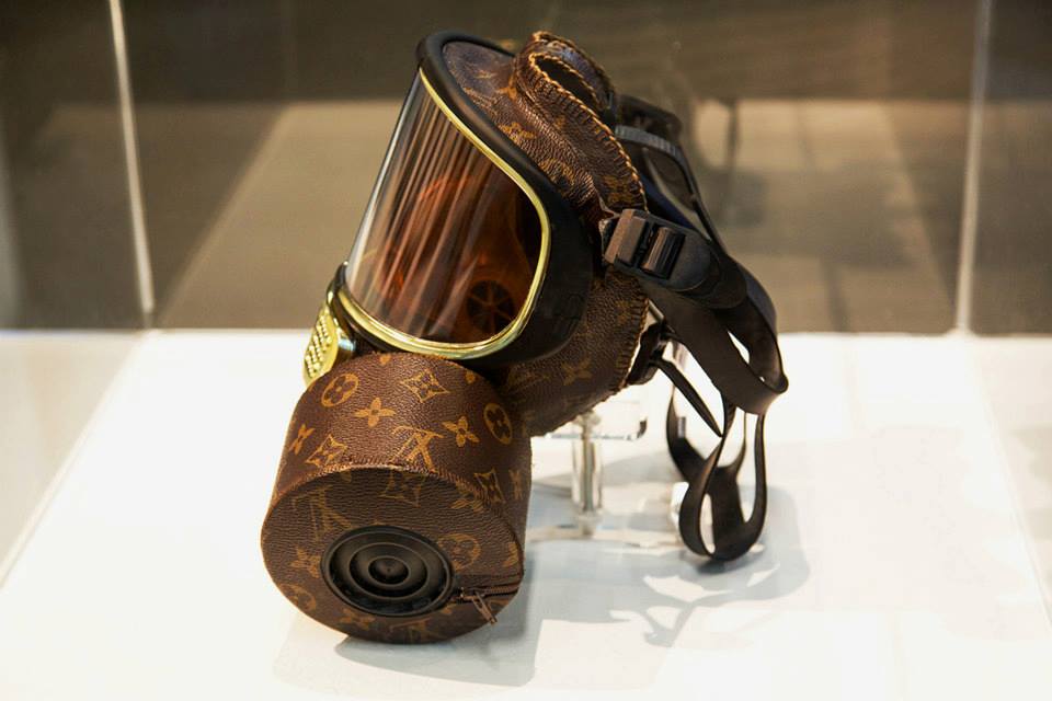 Designer gas mask by artist Diddo - Louis Vuitton gas mask - high fashion by artist Diddo