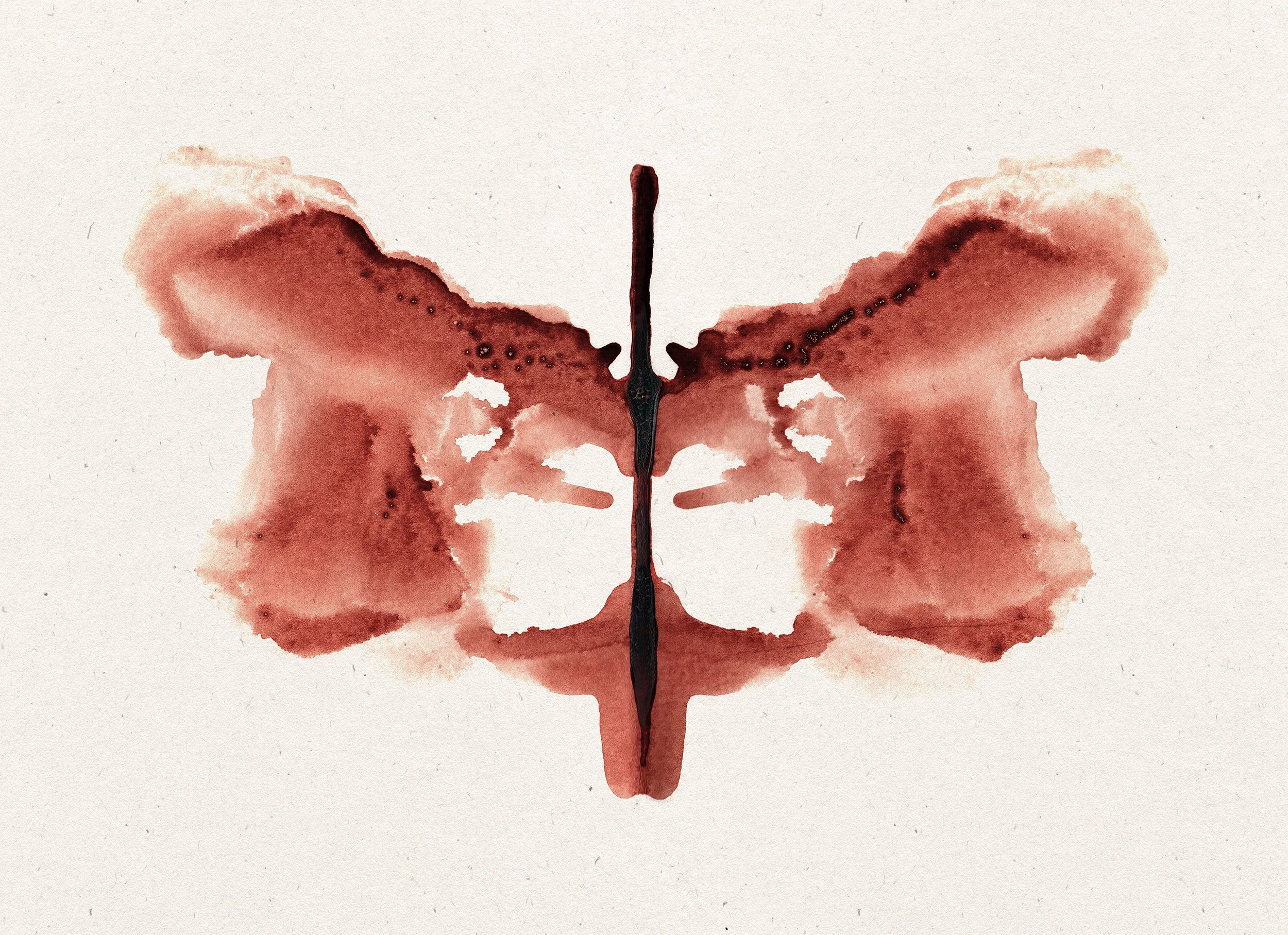 In Anxiety we Trust - Art Print by artist Diddo - Rorschach card made with human blood