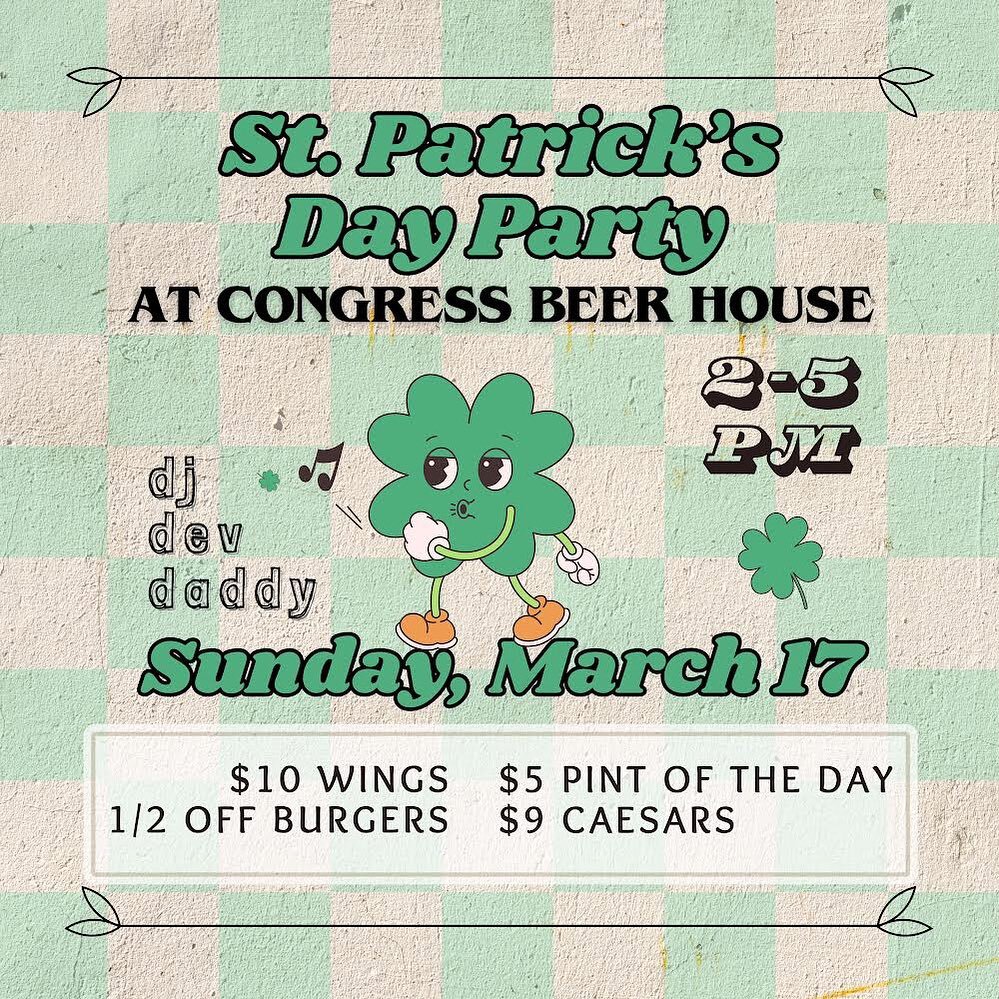 GET YOUR GREEN ON and come join us on Sunday afternoon with @devdaddy___ 2pm-5pm! We&rsquo;ve got Sunday specials and great music to make for a fabulous and fun St. Patrick&rsquo;s Day afternoon ☘️