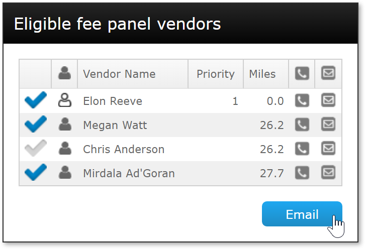 To use this feature, you'll need to be an admin or have the View/Email eligible vendors permission enabled within Edit/Update orders in your profile.