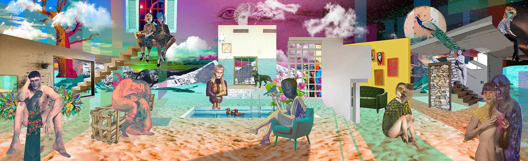 Day to Day, 29"x95”, Digital print on fabric, 2018