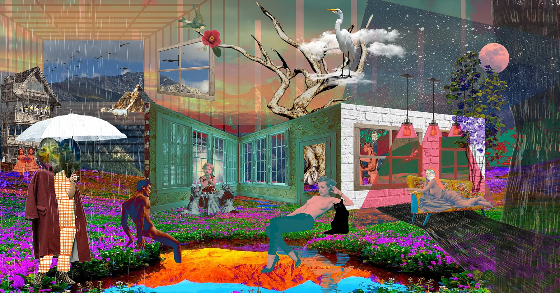 Flower Road, 43”x 82", Digital print on fabric, 2018