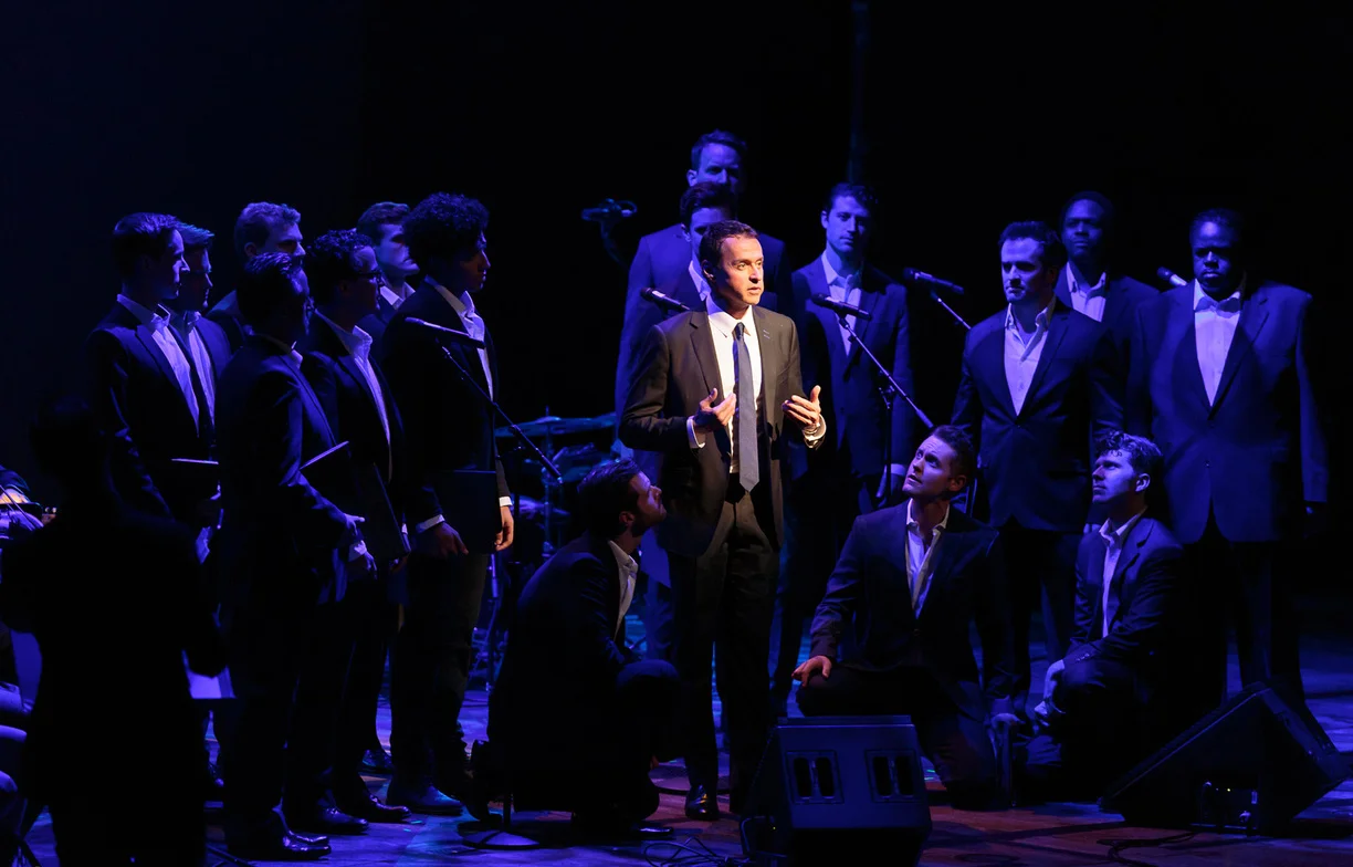 Andrew Lippa and the cast of the musical I Am Harvey Milk