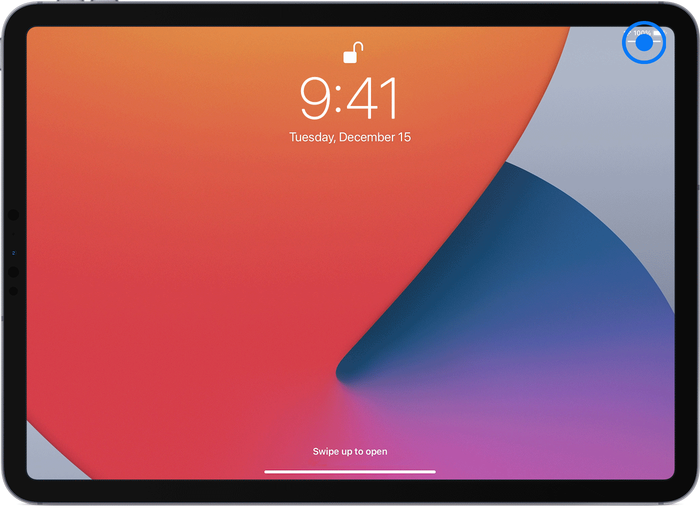 iPad - How to open and close Control Center To open Control Center, swipe down from the top-right corner of your screen. To close Control Center, swipe up from the bottom of the screen, or just tap the screen.