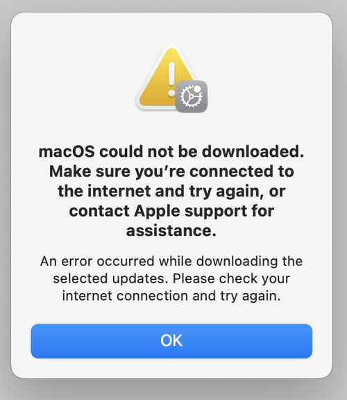 ISITZEN — macOS update error