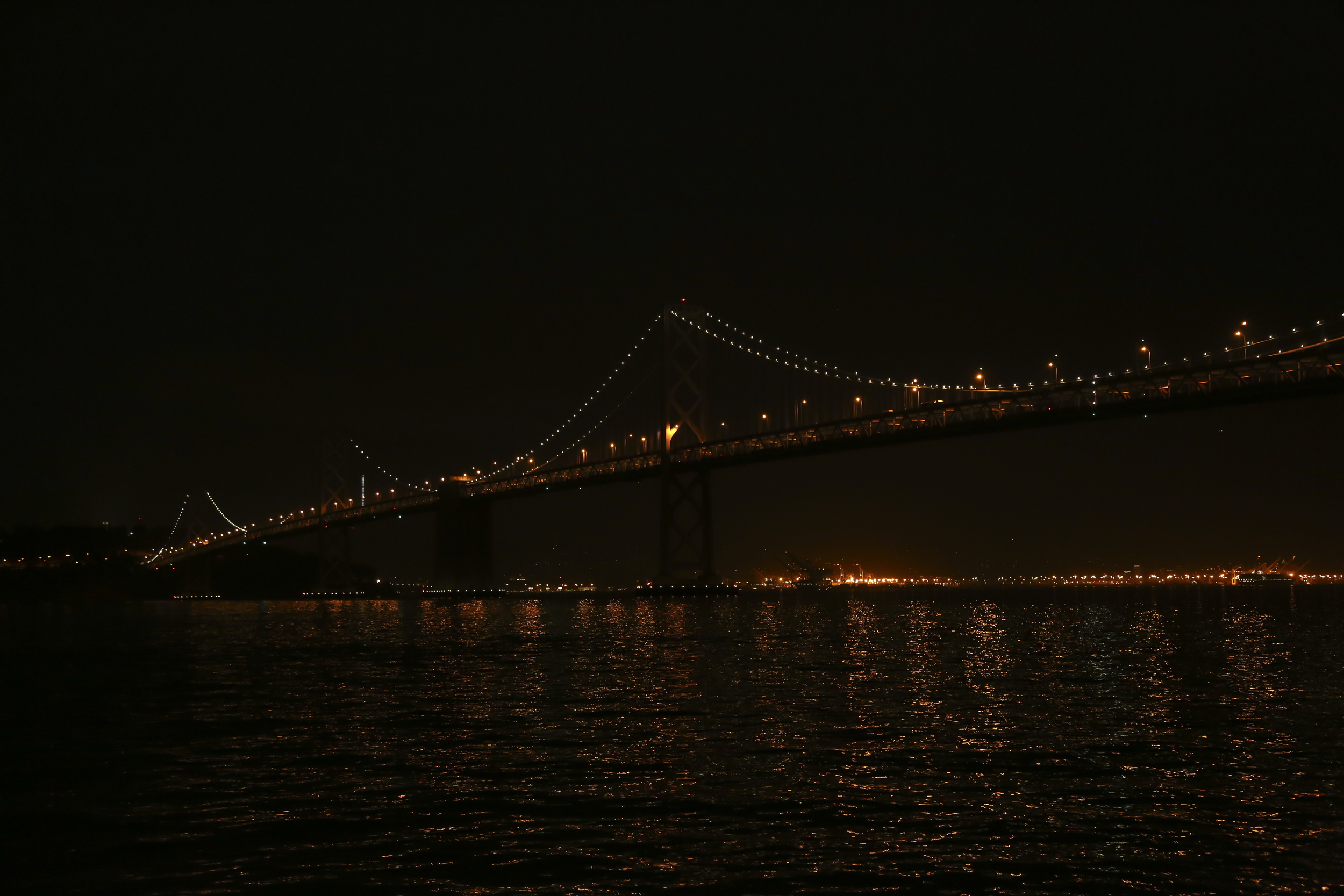 Michelle Larson - A December night in San Francisco… all is festive, sparkly and bright. The lights from the Bay Bridge reflect and dance on the water below… feeling romantic as we walk hand-in-hand to enjoy dinner with a view.