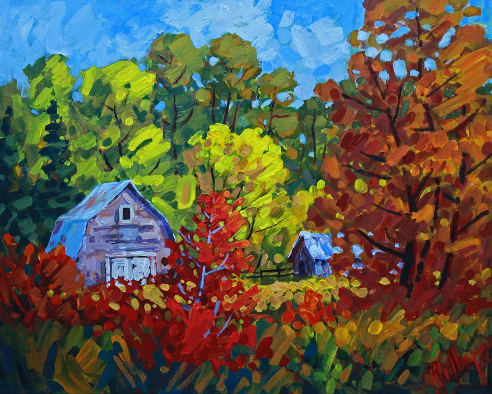 Ken Gillespie, Red Bush in Fall, 24 x 30 inches