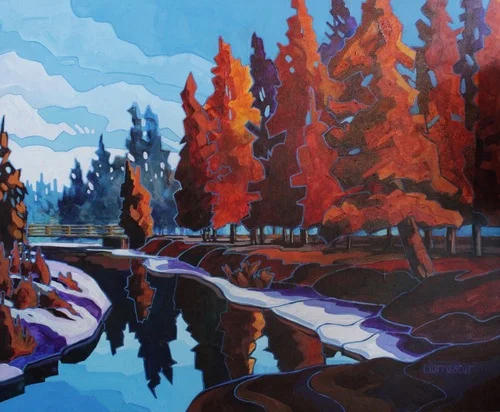 Cam Forrester, "Spring Melt on Little Red", 4" x 30"2